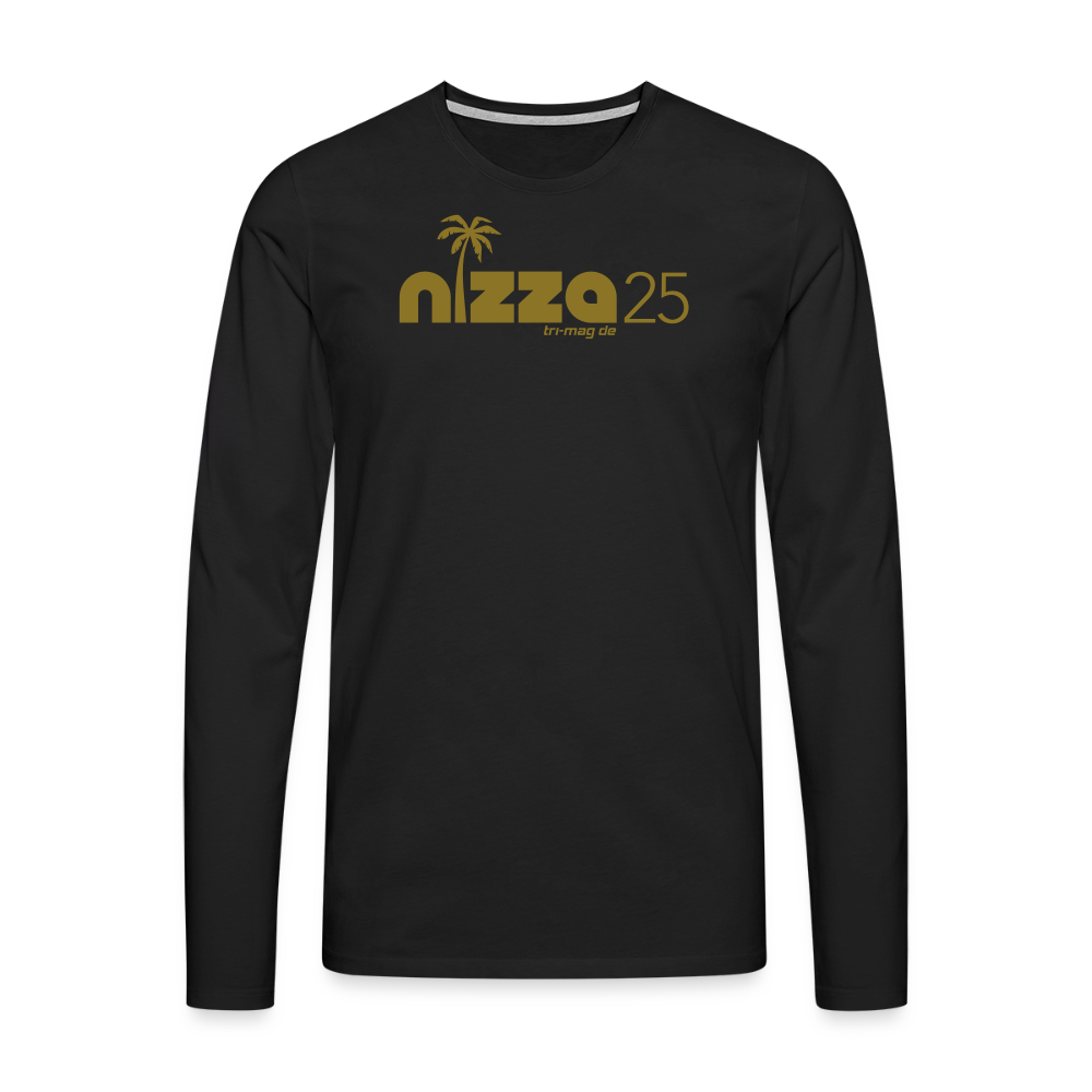 nizza25: Langarmshirt | Logo in Gold - Schwarz