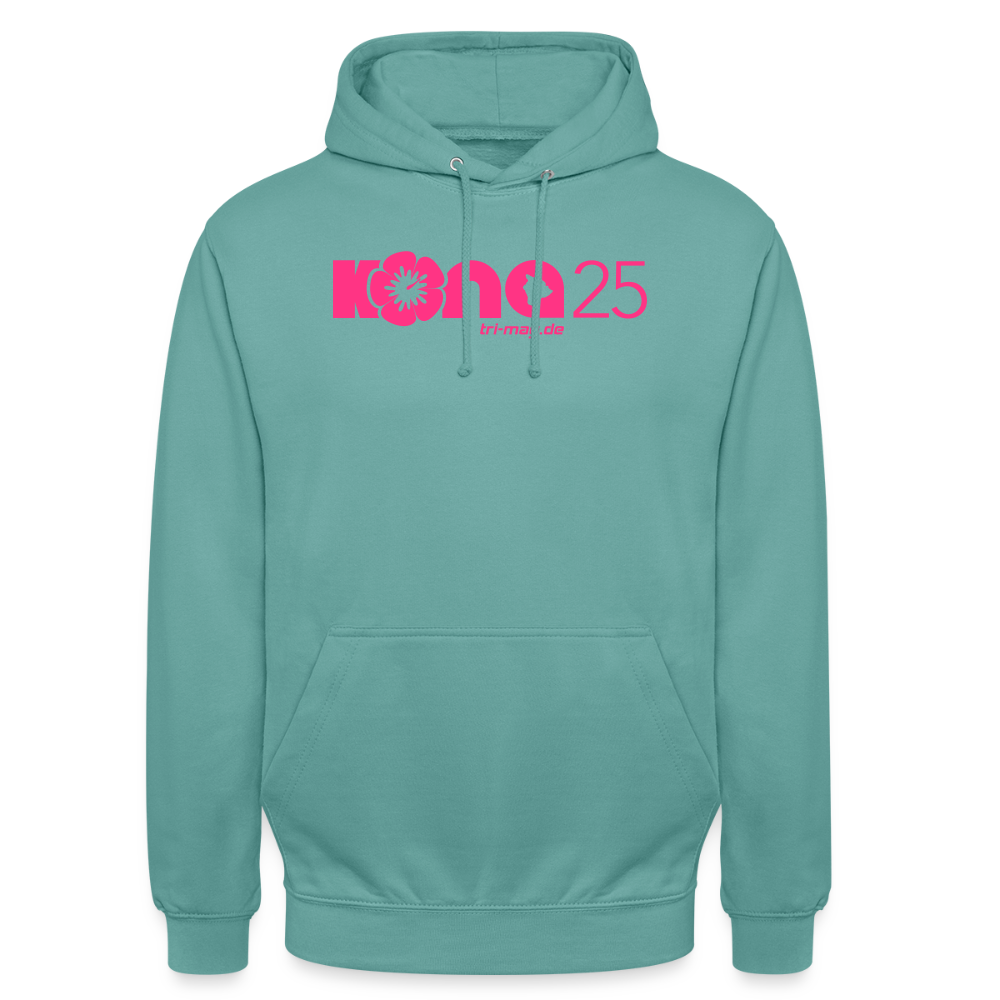 kona25: Unisex Hoodie | Logo in Neonpink - Pastelltürkis