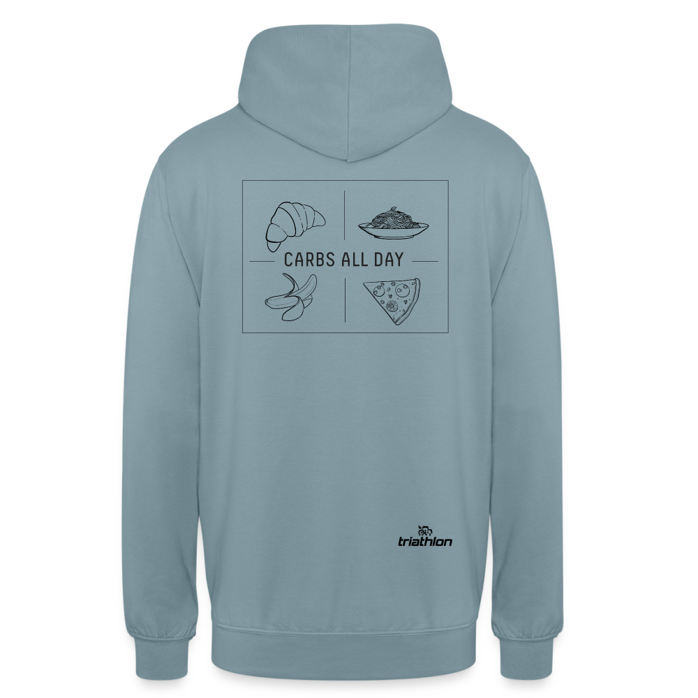 CARBS ALL DAY | Unisex Hoodie - Nebelblau