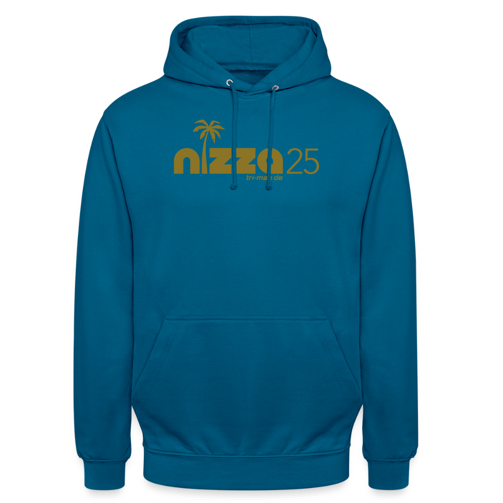 nizza25: Unisex Hoodie | Logo in Gold - Tiefseeblau