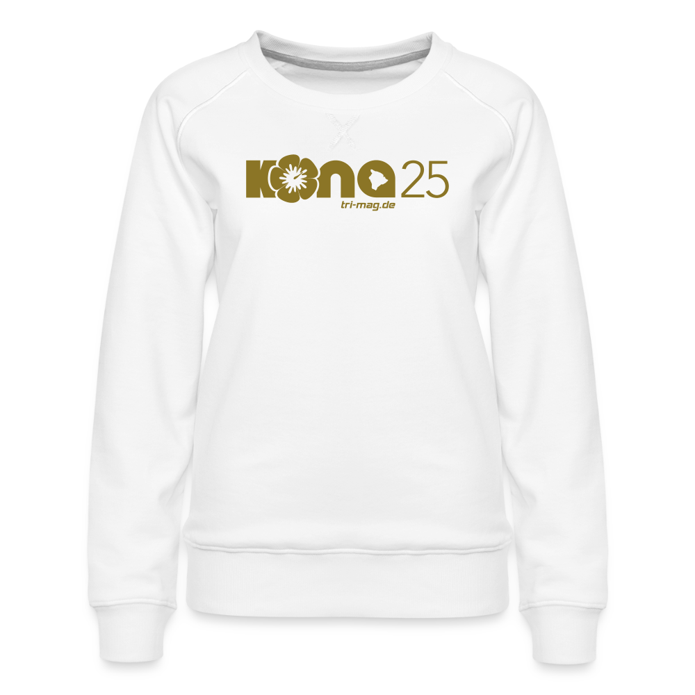 kona25: Damen Pullover | Logo in Gold - Weiß