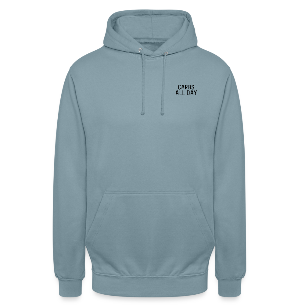CARBS ALL DAY | Unisex Hoodie - Nebelblau