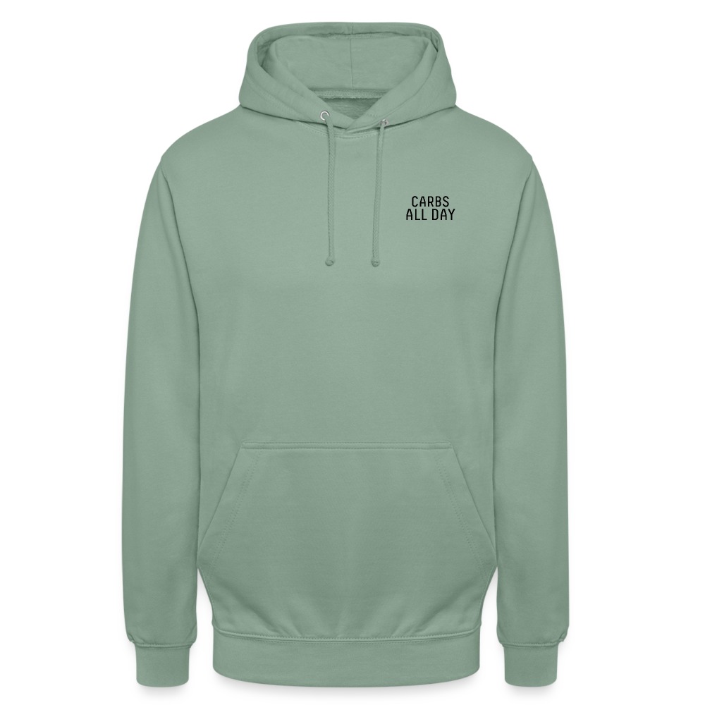 CARBS ALL DAY | Unisex Hoodie - Graugrün