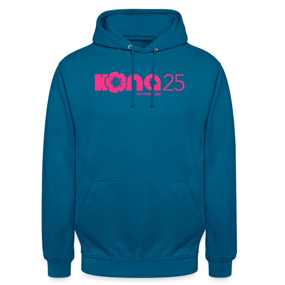 kona25: Unisex Hoodie | Logo in Neonpink - Tiefseeblau