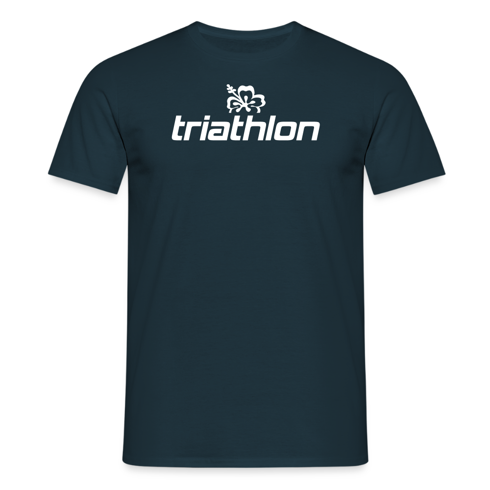 triathlon | T-Shirt Männer mit großem weißem Logo - Navy