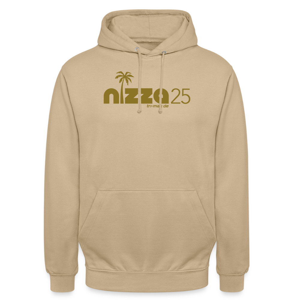 nizza25: Unisex Hoodie | Logo in Gold - Beige