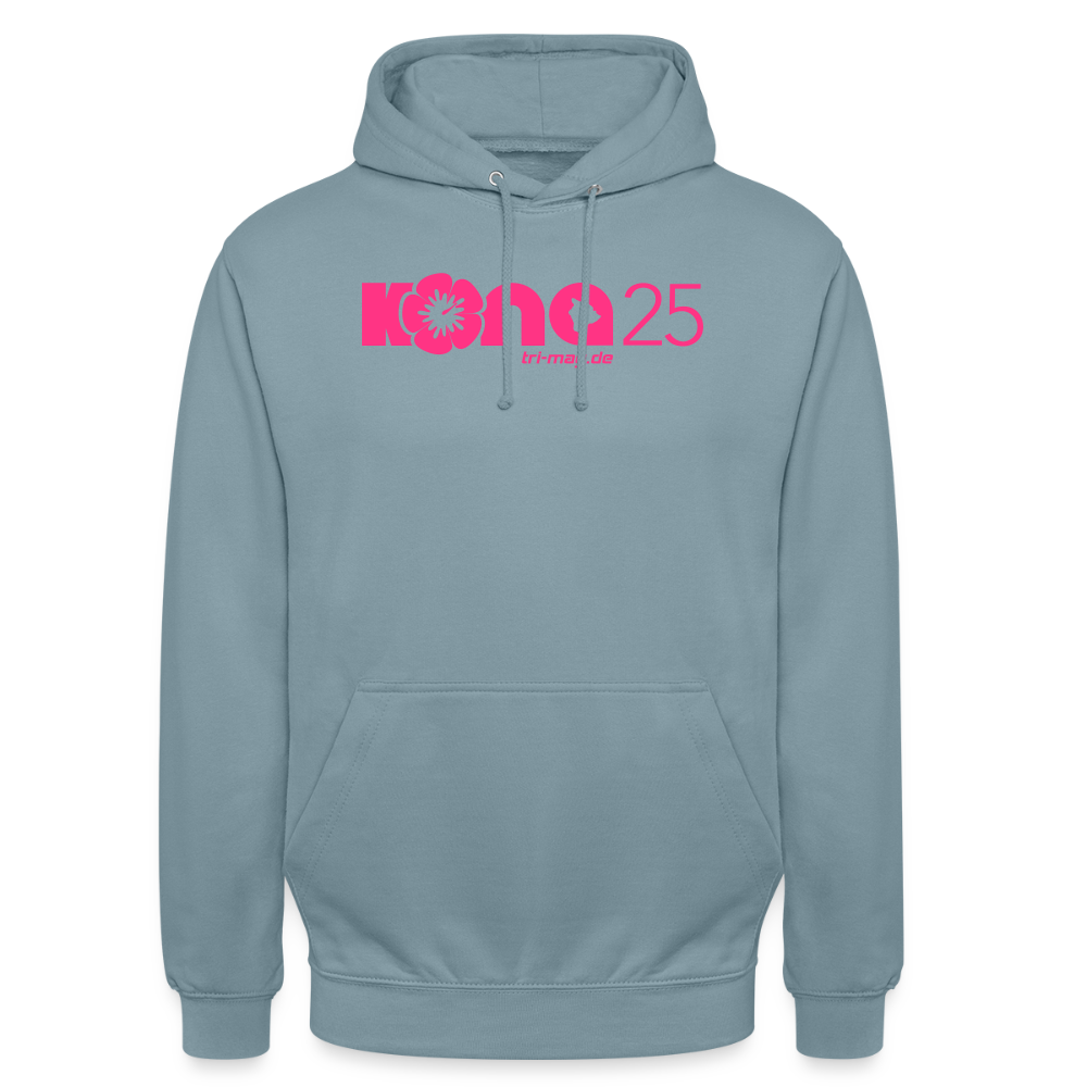 kona25: Unisex Hoodie | Logo in Neonpink - Nebelblau