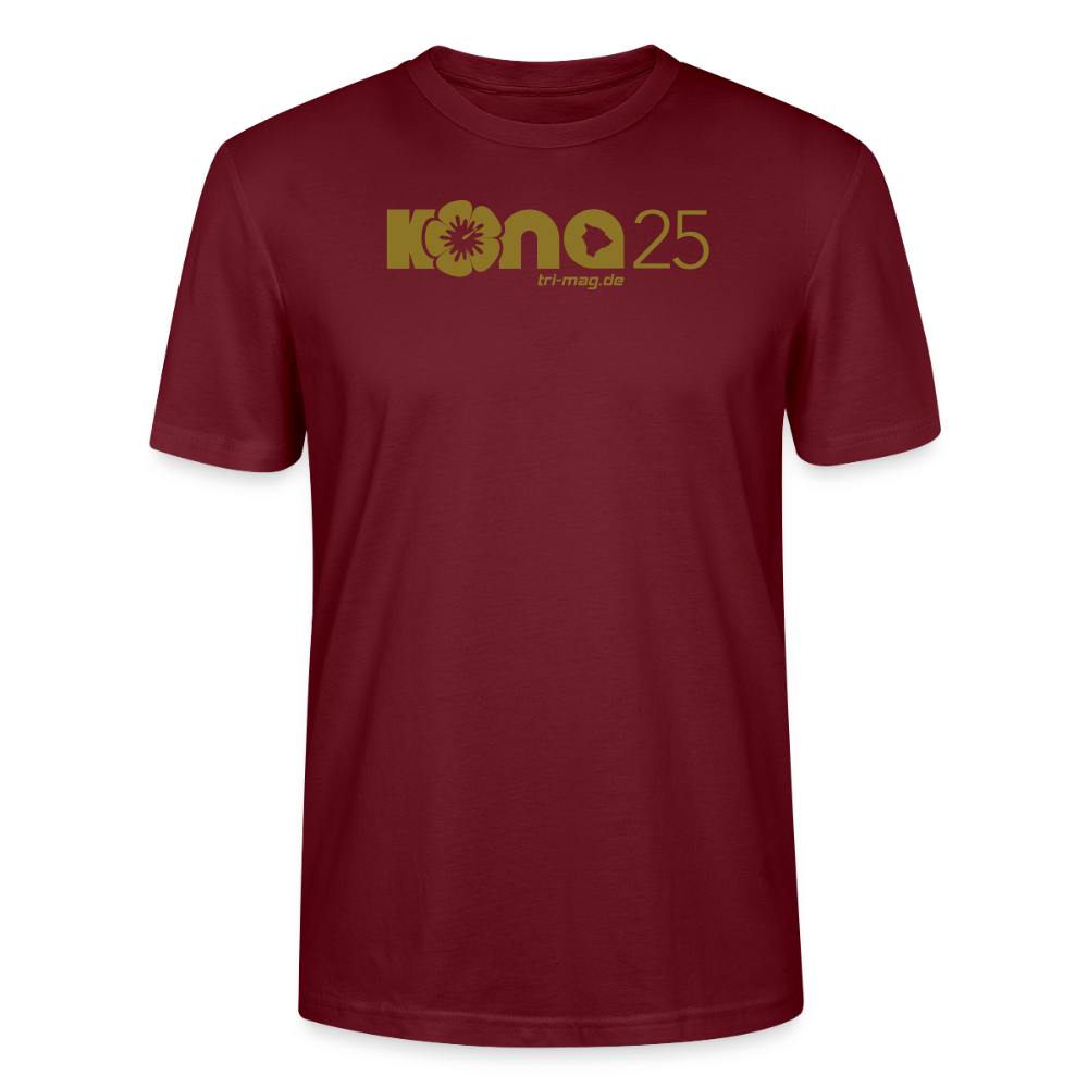 kona25: Unisex T-Shirt | Logo in Gold - Burgunderrot