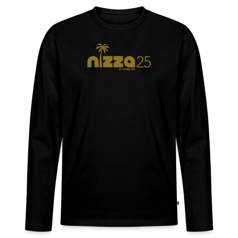 nizza25: Langarmshirt | Logo in Gold - Schwarz