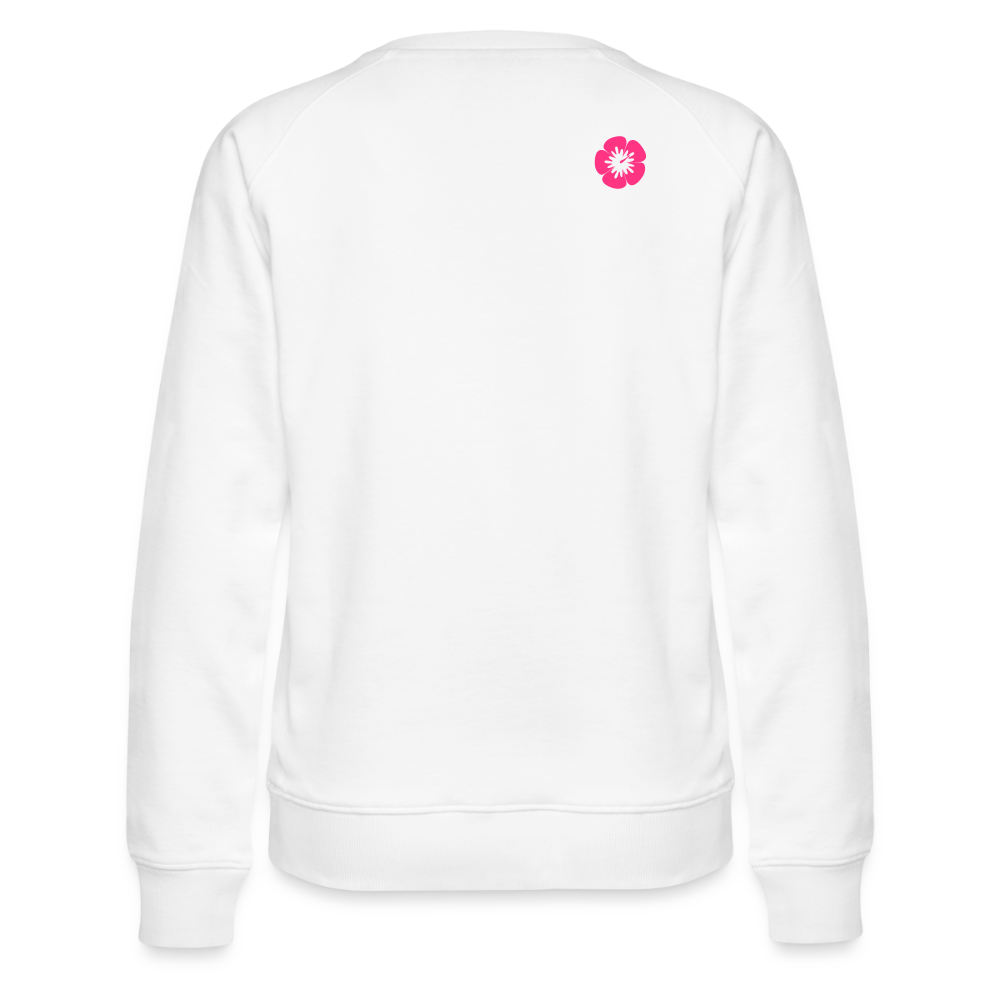 kona25: Damen Pullover | Logo in Neonpink - Weiß