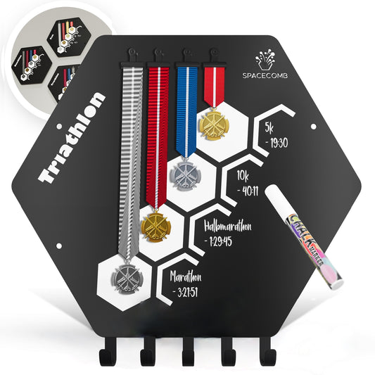 Medaillenhalter | Triathlon (Bestzeiten, inkl. 5 Haken)