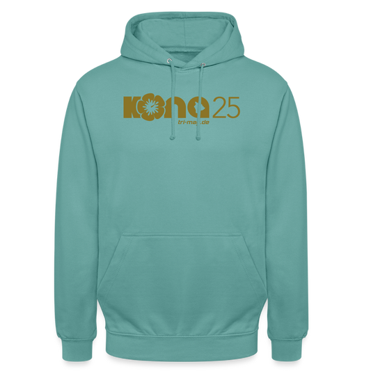 kona25: Unisex Hoodie | Logo in Gold - Pastelltürkis