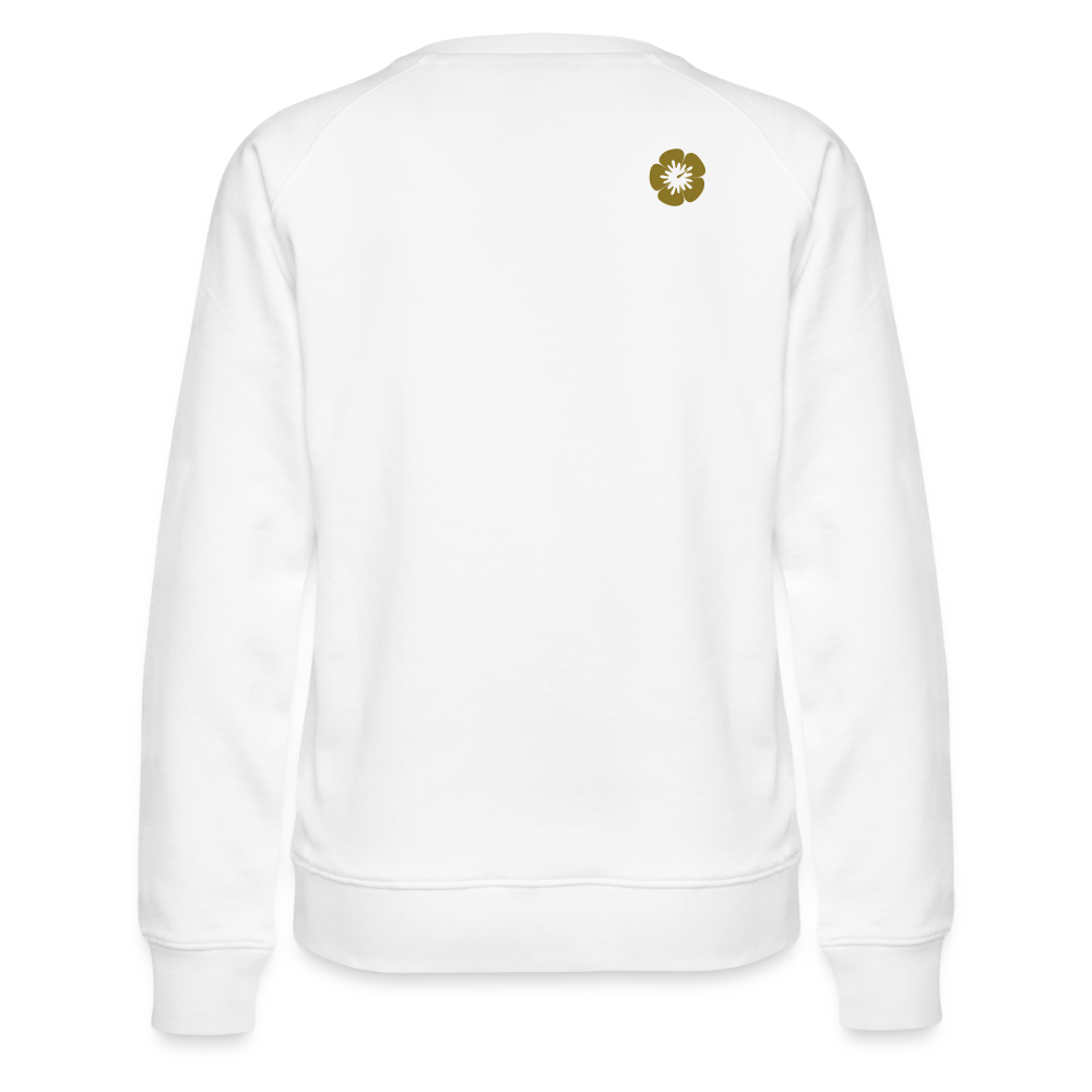 kona25: Damen Pullover | Logo in Gold - Weiß