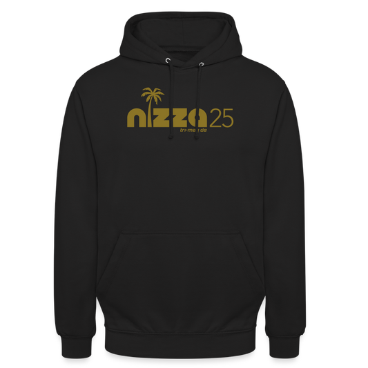 nizza25: Unisex Hoodie | Logo in Gold - Schwarz