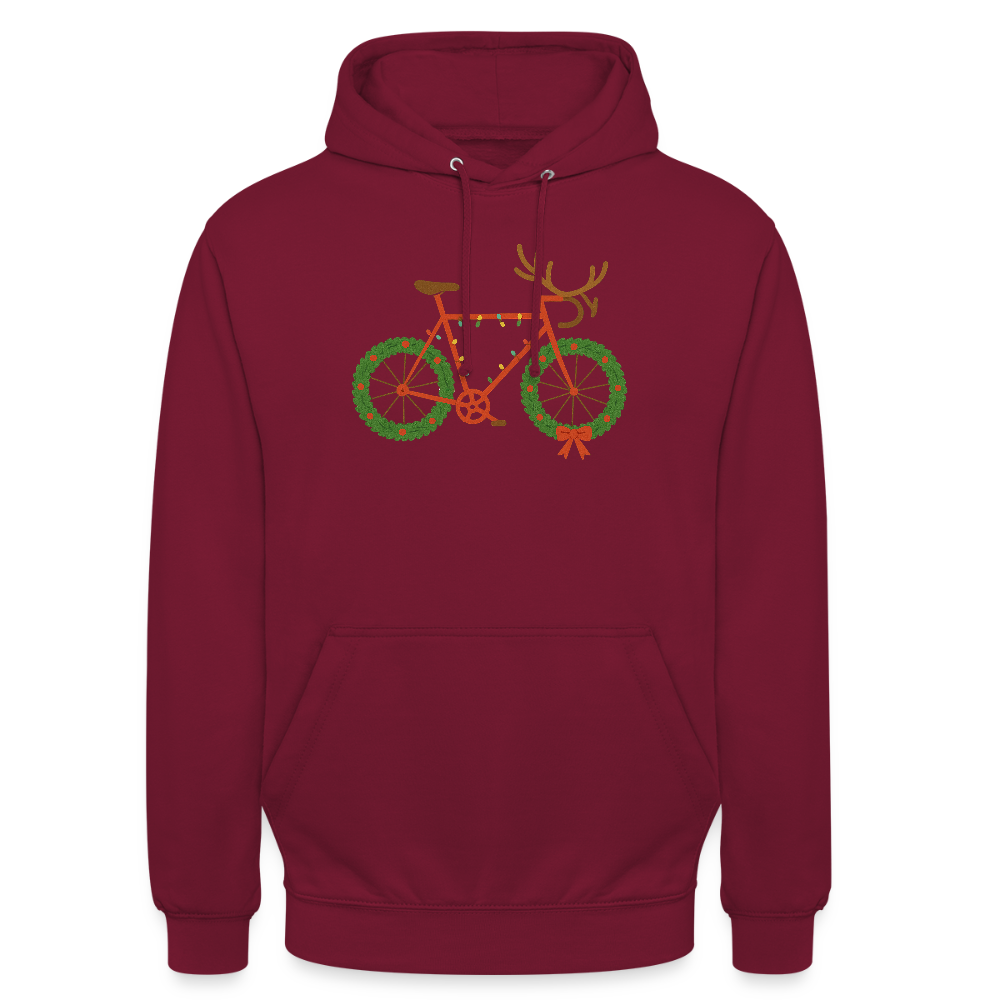 Weihnachtsfahrrad | Unisex Hoodie - Bordeaux