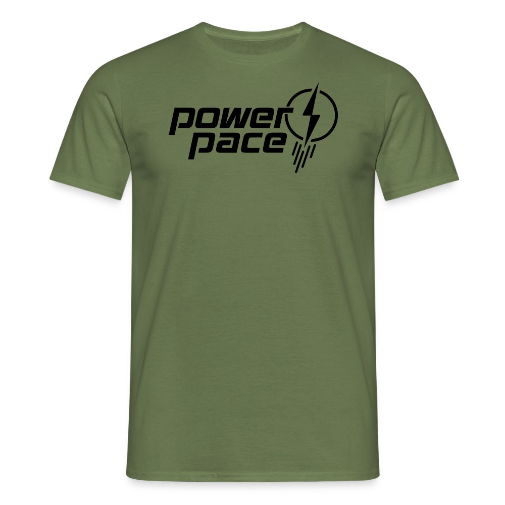 power & pace | T-Shirt Männer mit großem Logo - Militärgrün