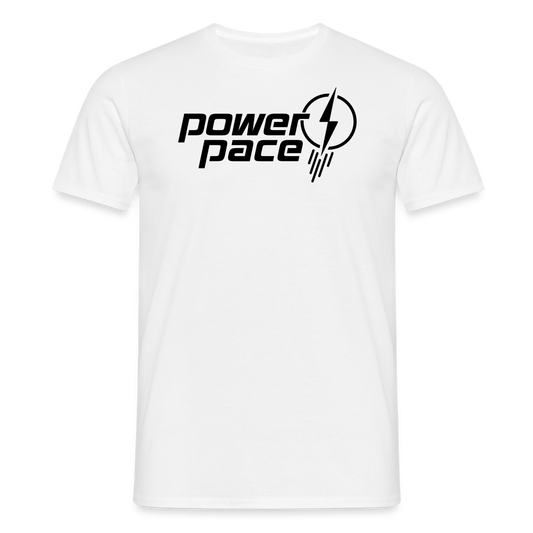 power & pace | T-Shirt Männer mit großem Logo - Weiß