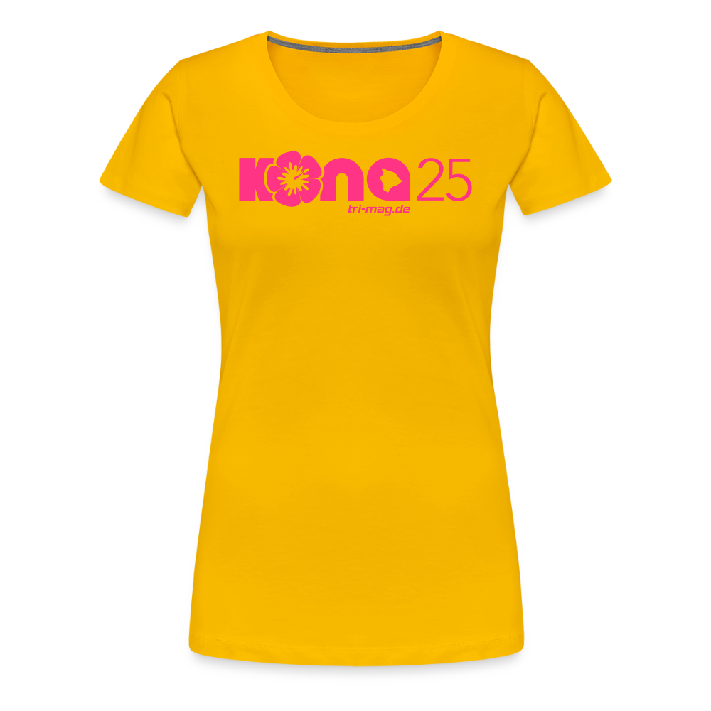 kona25: Damen T-Shirt | Logo in Neonpink - Sonnengelb