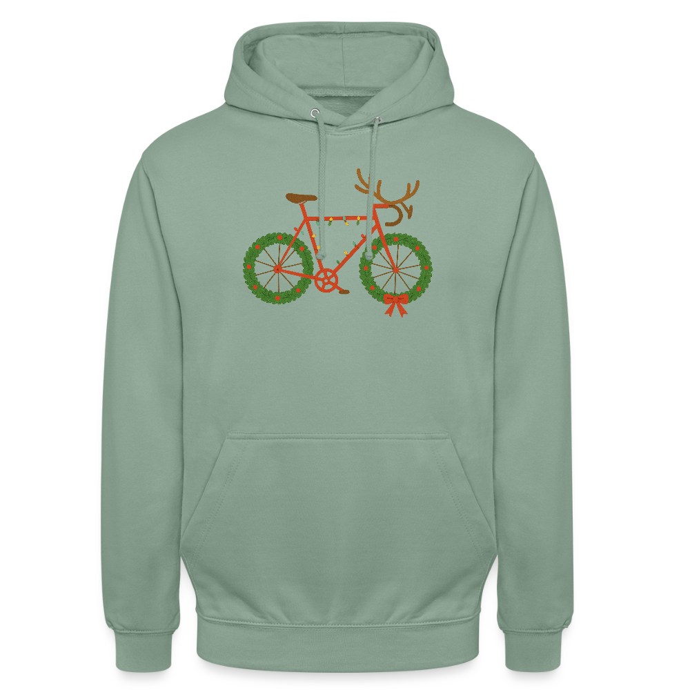 Weihnachtsfahrrad | Unisex Hoodie - Graugrün