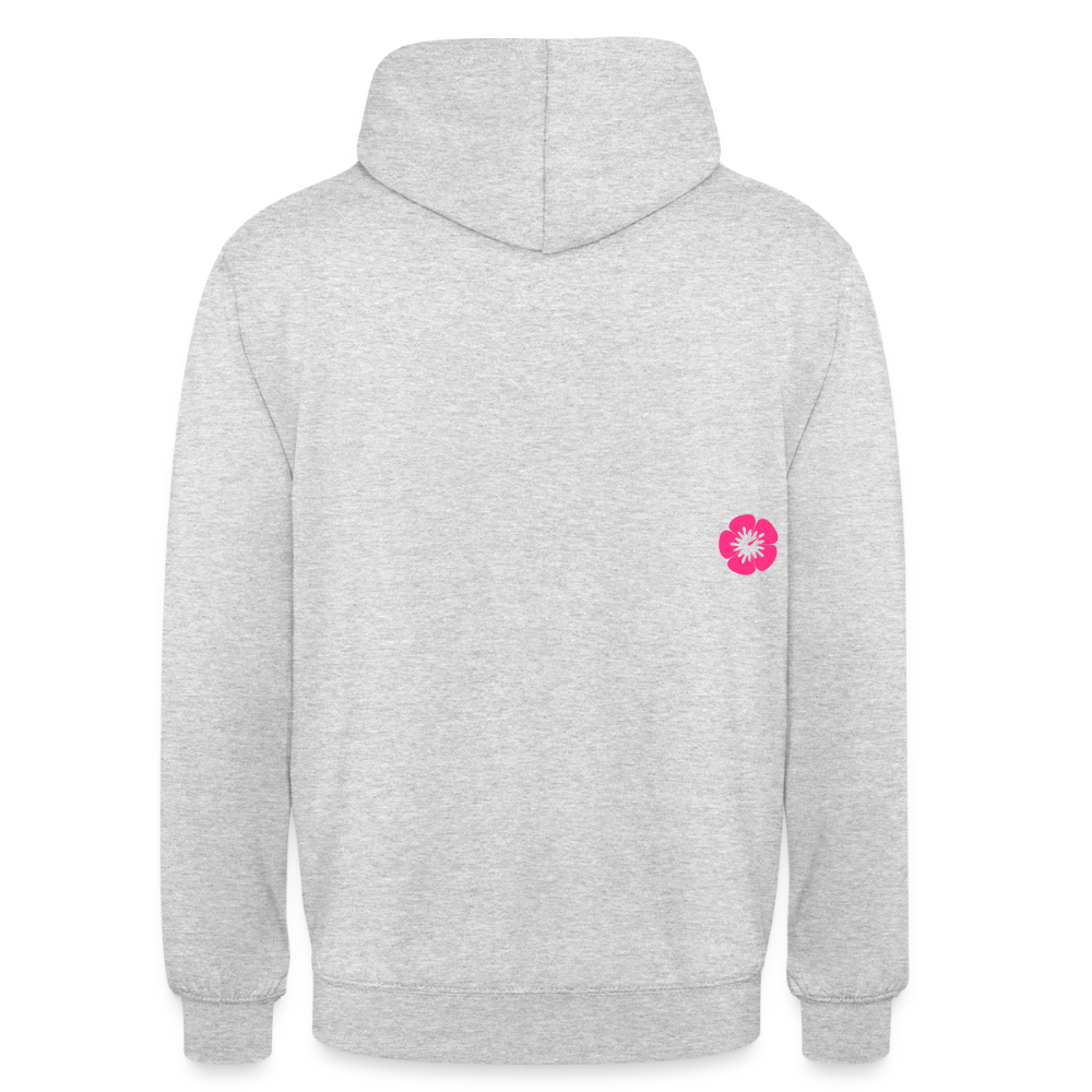 kona25: Unisex Hoodie | Logo in Neonpink - Hellgrau meliert