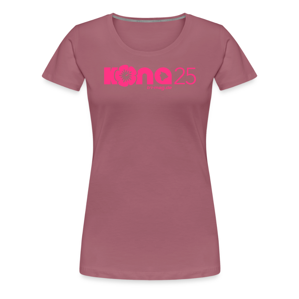 kona25: Damen T-Shirt | Logo in Neonpink - Malve