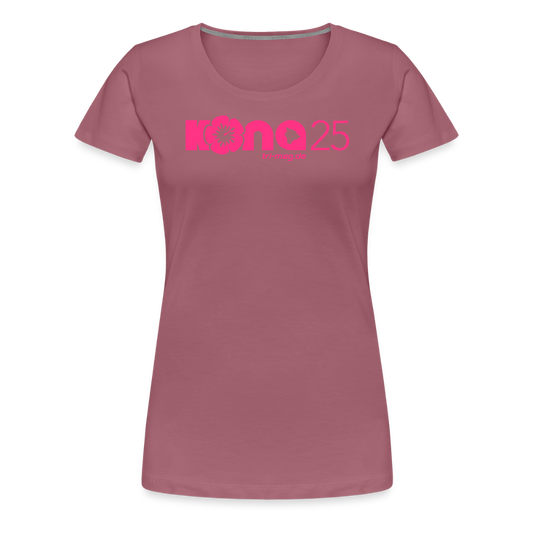 kona25: Damen T-Shirt | Logo in Neonpink - Malve