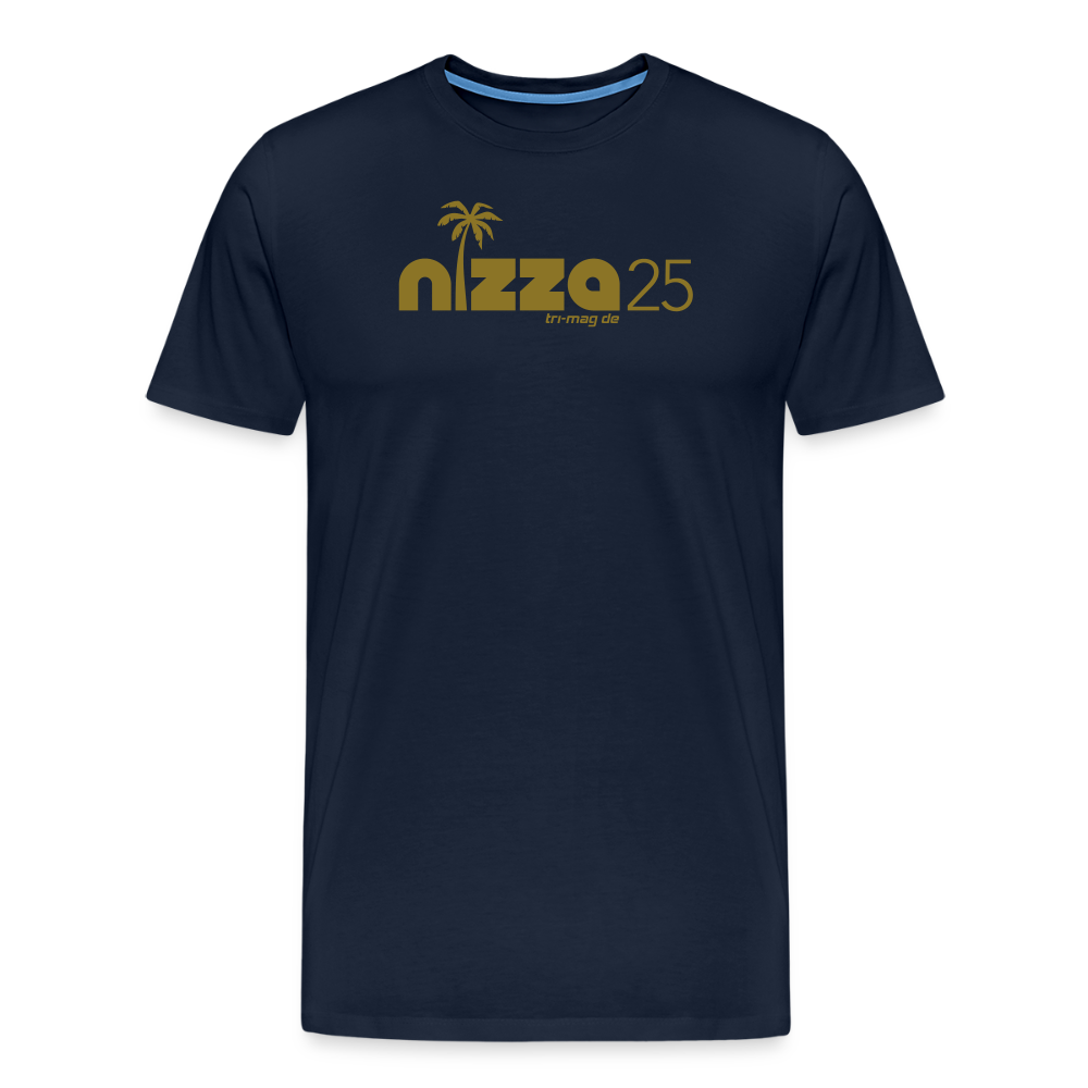 nizza25: T-Shirt | Logo in Gold - Navy