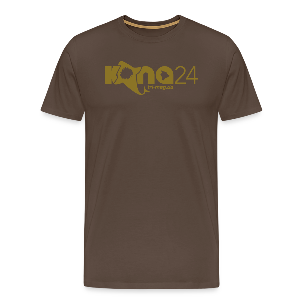 kona24: T-Shirt | Männer mit Logo in gold - Edelbraun