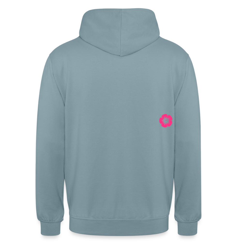 kona25: Unisex Hoodie | Logo in Neonpink - Nebelblau