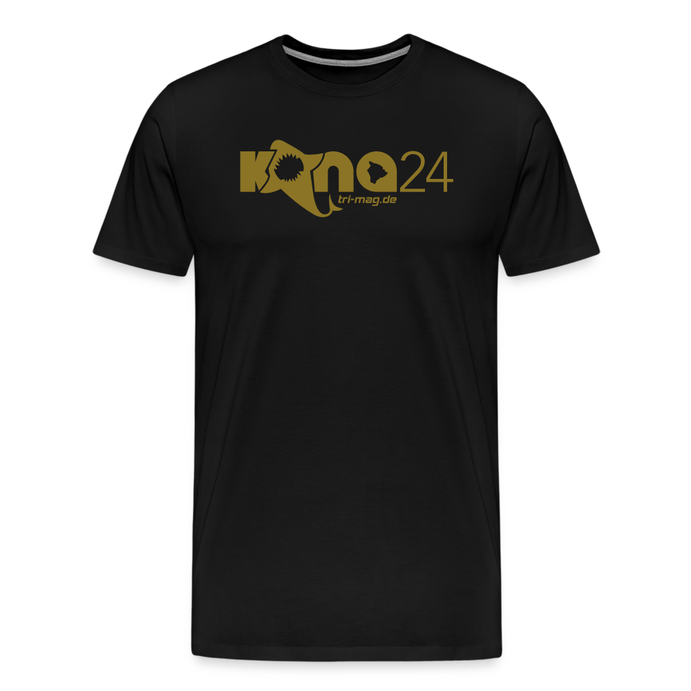 kona24: T-Shirt | Männer mit Logo in gold - Schwarz