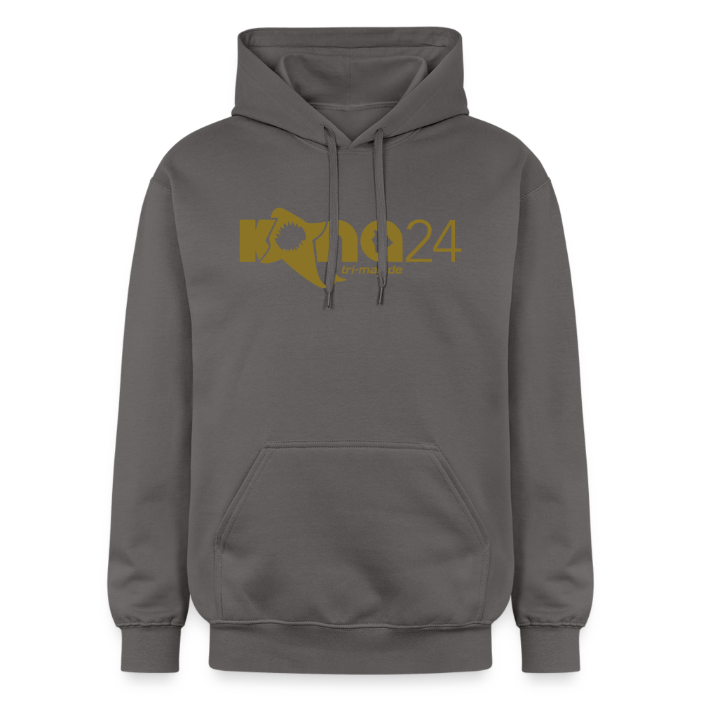 kona24: Hoodie | Männer mit Logo in gold - Dunkelgrau