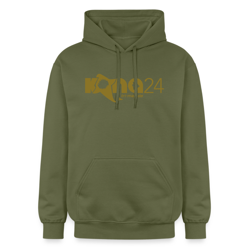 kona24: Hoodie | Männer mit Logo in gold - Militärgrün