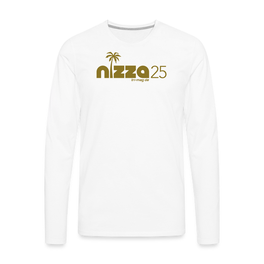 nizza25: Langarmshirt | Logo in Gold - Weiß