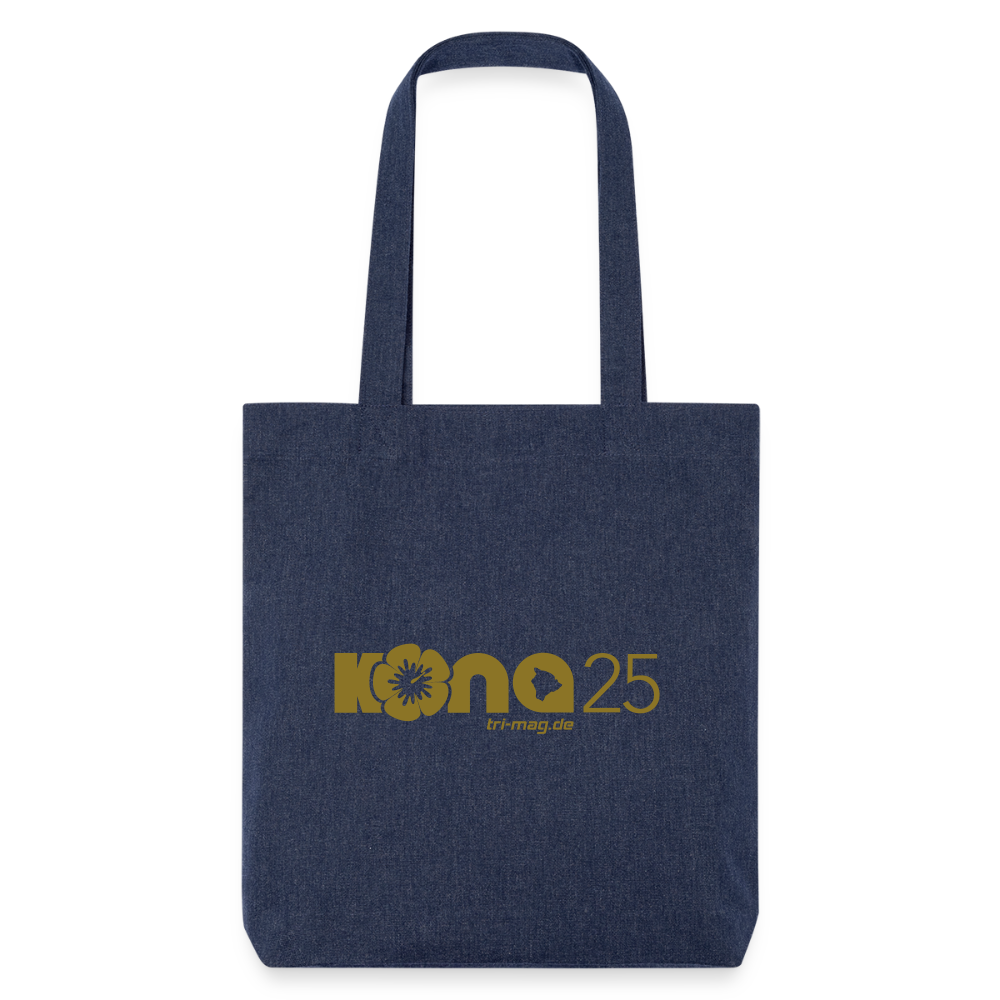 kona25: Stoffbeutel | Logo in Gold - melange Blue