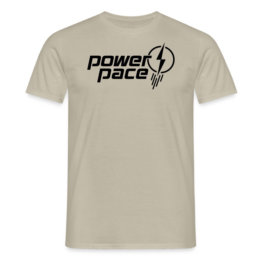power & pace | T-Shirt Männer mit großem Logo - Sandbeige