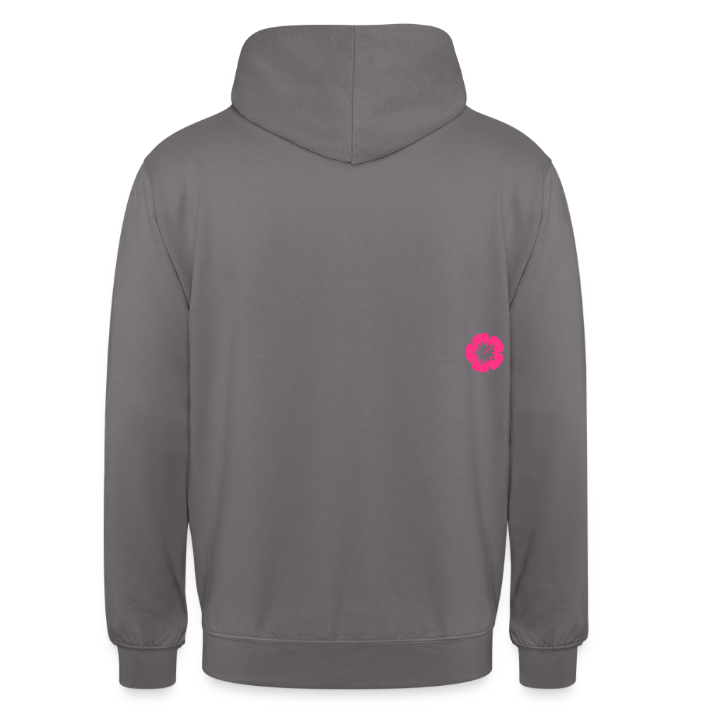 kona25: Unisex Hoodie | Logo in Neonpink - Mittelgrau