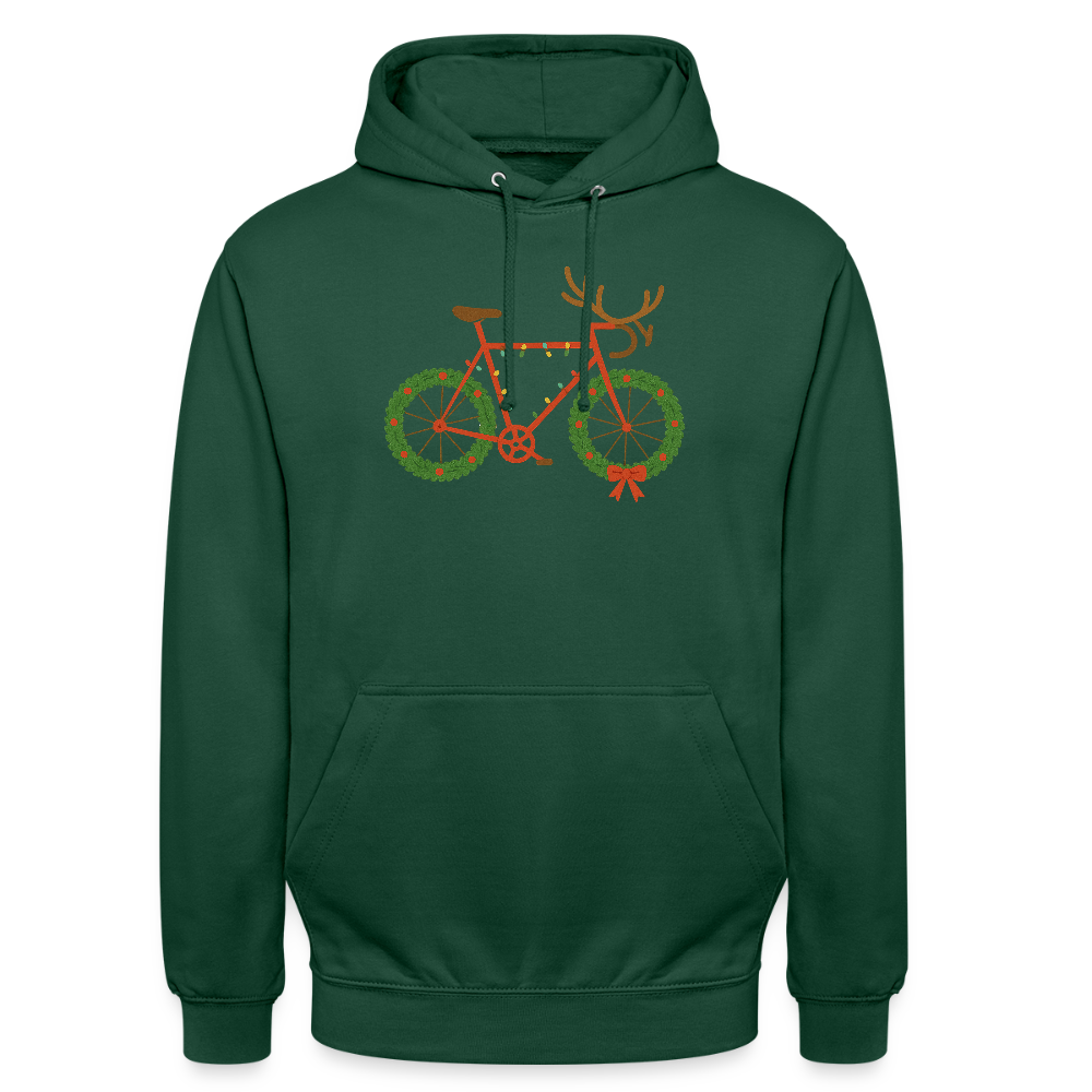 Weihnachtsfahrrad | Unisex Hoodie - Flaschengrün