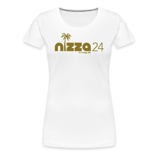 Nizza T-Shirt | Frauen mit goldenem Druck - Weiß