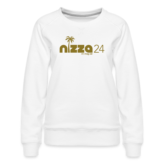 Nizza Pullover | Frauen mit goldenem Druck - Weiß