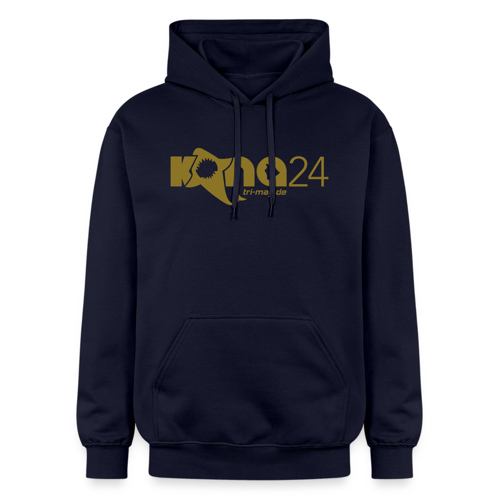 kona24: Hoodie | Männer mit Logo in gold - Navy