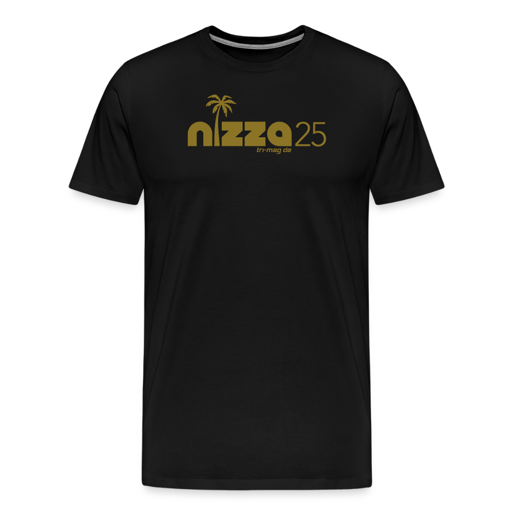 nizza25: T-Shirt | Logo in Gold - Schwarz