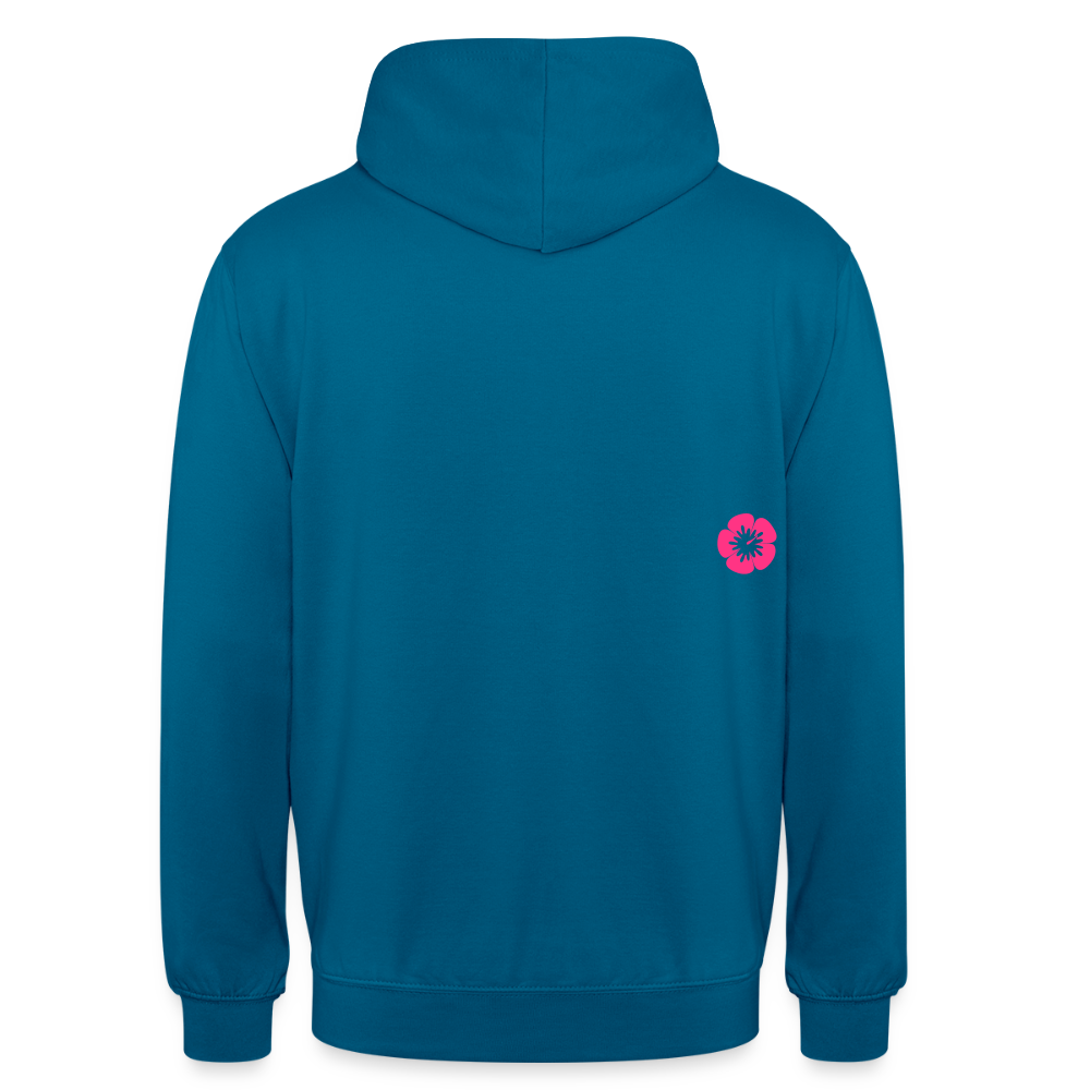 kona25: Unisex Hoodie | Logo in Neonpink - Tiefseeblau 