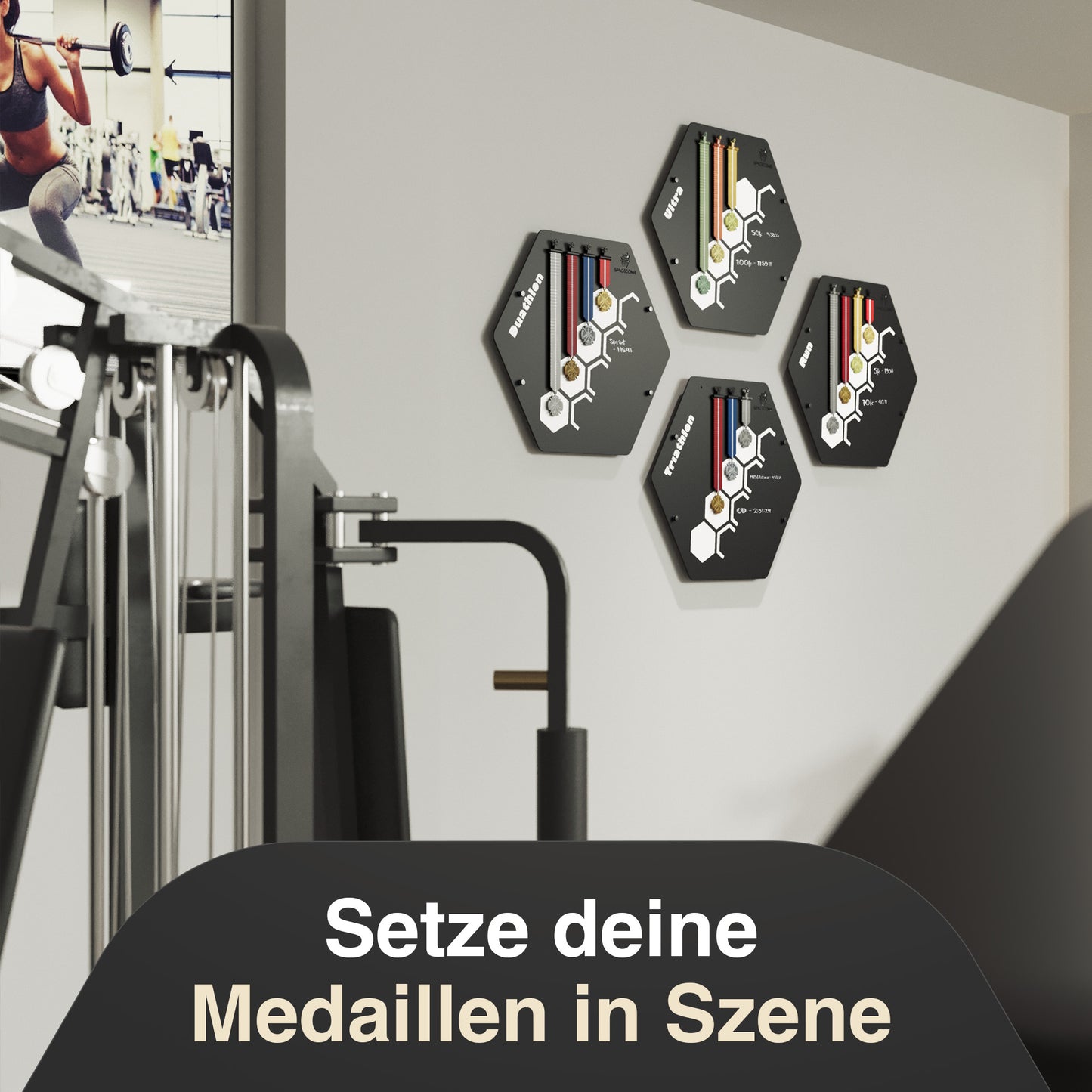 Medaillenhalter | Triathlon (Bestzeiten, inkl. 5 Haken)