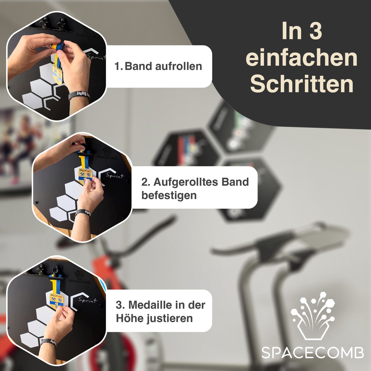 Medaillenhalter | Triathlon (Bestzeiten, inkl. 5 Haken)