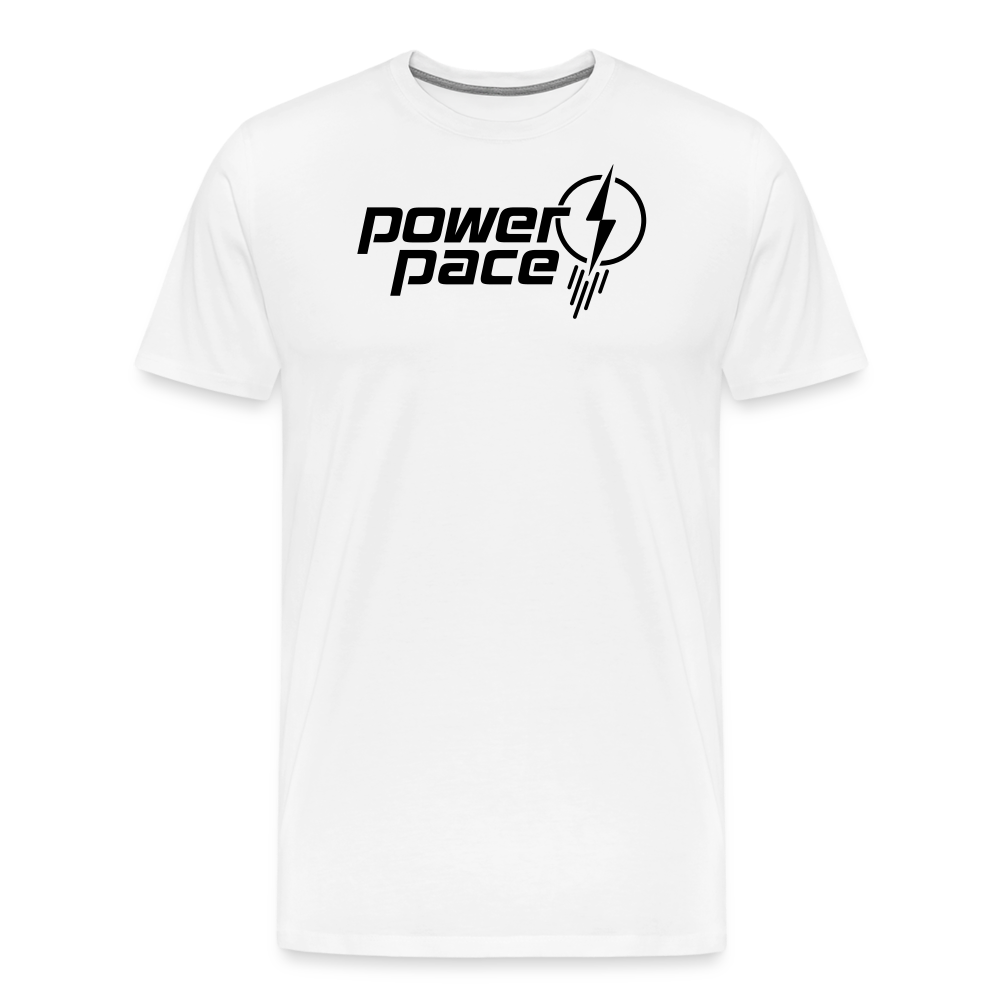 power & pace | T-Shirt Männer mit großem Logo - Weiß