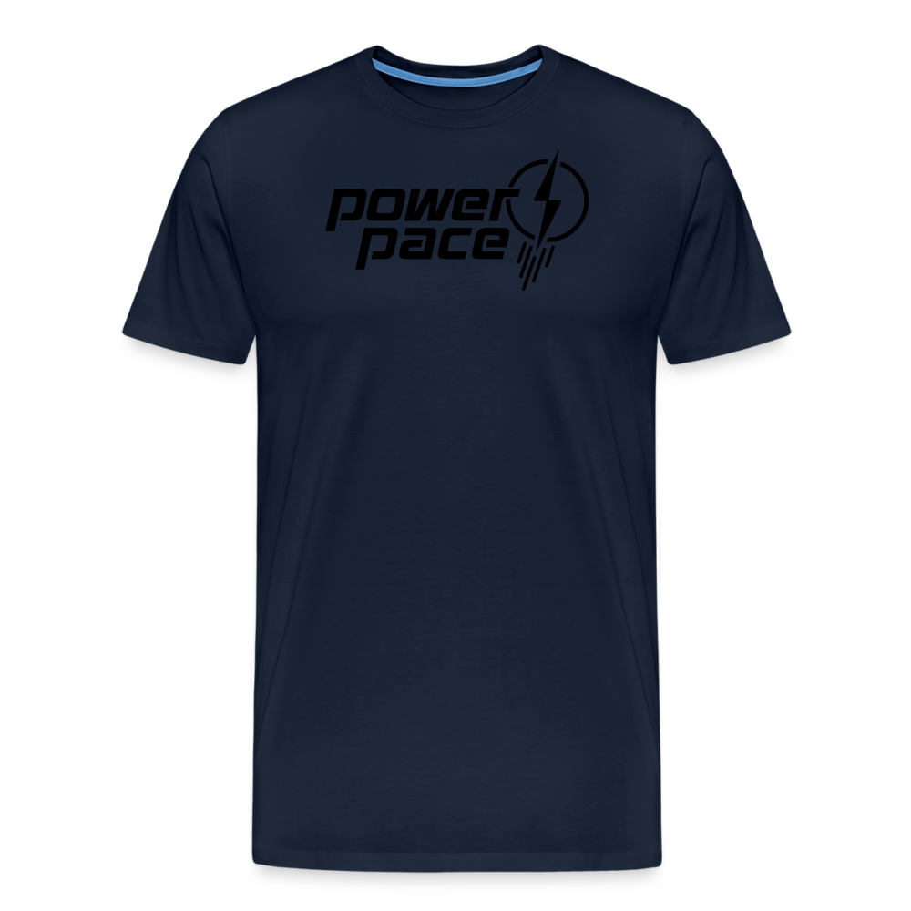 power & pace | T-Shirt Männer mit großem Logo - Navy